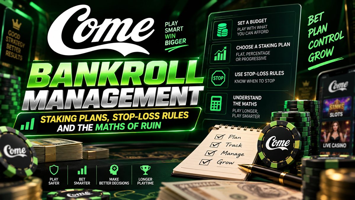 Bankroll management on Come Game — staking plans, stop-loss rules and the maths of ruin