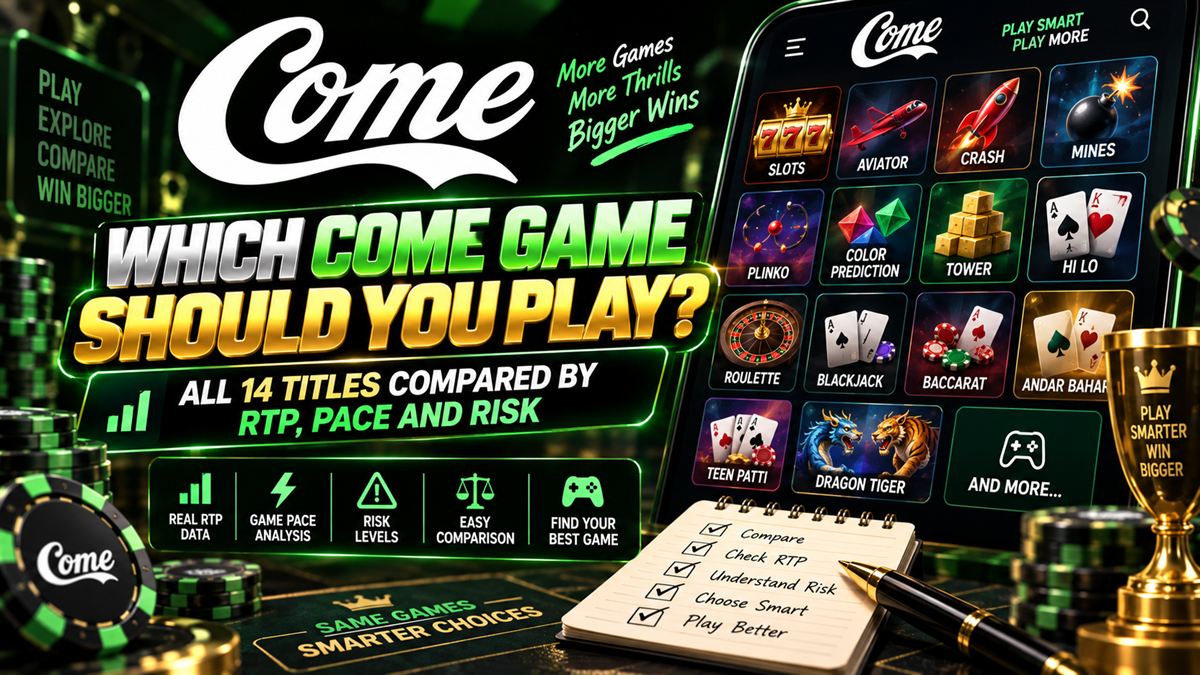 All 14 Come Game titles compared by RTP, pace, volatility and skill
